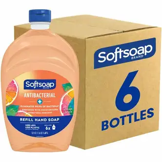 Softsoap Antibacterial Hand Soap - Crisp Clean ScentFor - 50 fl oz (1478.7 mL) - Bacteria Remover - Hand, Skin, Kitchen, Bathroom - Moisturizing - Antibacterial - Orange - Refillable, Recyclable, Paraben-free, Phthalate-free, pH Balanced, Biodegradable - 