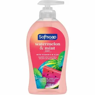 Softsoap Watermelon Hand Soap - Watermelon & Mint ScentFor - 11.3 fl oz (332.7 mL) - Pump Bottle Dispenser - Bacteria Remover, Dirt Remover - Hand, Skin - Moisturizing - Pink - Refillable, Recyclable, Paraben-free, Phthalate-free, Biodegradable - 1 Each