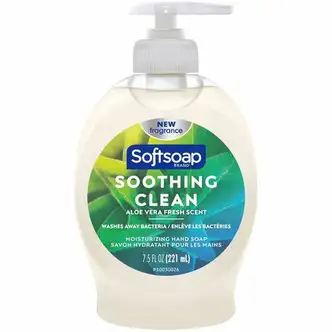 Softsoap Soothing Liquid Hand Soap Pump - Aloe Vera ScentFor - 7.5 fl oz (221.8 mL) - Pump Bottle Dispenser - Bacteria Remover, Dirt Remover - Hand, Skin - Moisturizing - Pearl - Rich Lather, Recyclable, Paraben-free, Phthalate-free, pH Balanced, Biodegra