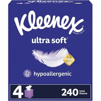 Kleenex Ultra Soft Tissues - 3 Ply - White - 60 Per Box - 12 / Carton