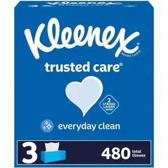 Kleenex trusted care Tissues - 2 Ply - 8.40" x 8.50" - White - 160 Per Box - 12 / Carton