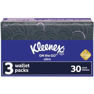 Kleenex On-the-Go Slim Wallet Pack - 30 Facial Tissue-Count - 3 Ply - White - 1 Each