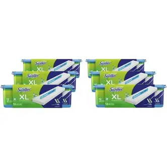 Swiffer Sweeper XL Wet Mopping Pads - X-Large - White - 12 Per Pack - 6 / Carton
