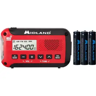 Midland E+READY Compact Emergency Alert AM/FM Weather Radio - For Hiking, Weather, Fishing, Hunting, Camping, Overlanding with NOAA All Hazard - AM/FM - Portable