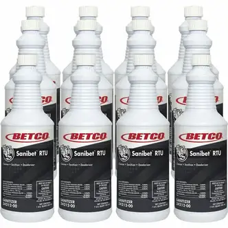 Betco Sanibet RTU Cleaner - Ready-To-Use Spray - 32 fl oz (1 quart) - 12 / Carton - Yellow