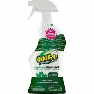 OdoBan Eucalyptus Deodorizer Disinfectant Spray - Ready-To-Use - 32 fl oz (1 quart) - Original Eucalyptus Scent - 1 Each - Deodorize, Residue-free, Freshen, Mildewstatic - Green