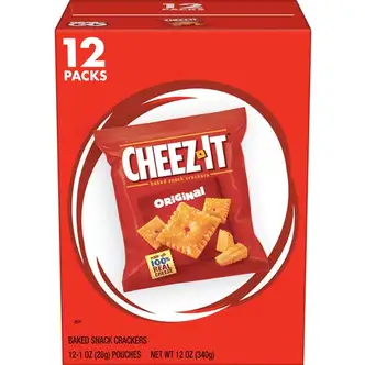 Cheez-It Cheez-It Original Baked Snack Crackers - Low Fat, Trans Fat Free - Original - 12 oz - 12 / Box