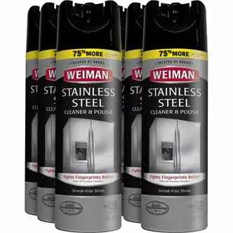 Weiman Stainless Steel Cleaner/Polish - 17 oz (1.06 lb) - 6 / Carton - Streak-free, Fingerprint Resistant, Dust Resistant, Dirt Resistant, pH Neutral - Clear