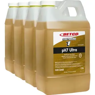 Betco pH7 Ultra Floor Cleaner - FASTDRAW 1 - Concentrate - 67.6 fl oz (2.1 quart) - Pleasant Lemon Scent - 4 / Carton - Film-free, pH Neutral, Low Foaming, Spill Proof, Chemical Resistant, Water Soluble - Yellow