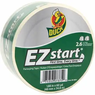Duck Brand EZ START Packaging Tape - 60 yd Length x 1.87" Width - 2.6 mil Thickness - 12 / Carton - Clear