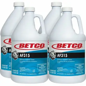 Betco AF315 Disinfectant Cleaner - Concentrate - 128 fl oz (4 quart) - Citrus & Cedar Scent - 4 / Carton - Deodorant, pH Neutral - Turquoise