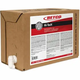 Betco Hi-Tech Metal Interlocked Floor Finish - 640 fl oz (20 quart) - Mild Scent - Self-sealing, Self-Leveling, Slip Resistant - Milky White, Clear
