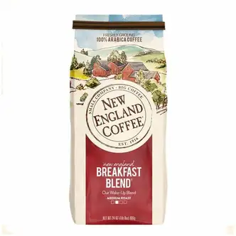 New England Coffee® Ground Breakfast Blend Coffee - Medium - 24 oz - 4 / Carton
