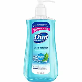 Dial Spring Antibacterial Hand Soap - Spring Water ScentFor - 11 fl oz (325.3 mL) - Bacteria Remover - Multipurpose - Moisturizing - Antibacterial - Blue - 1 Each