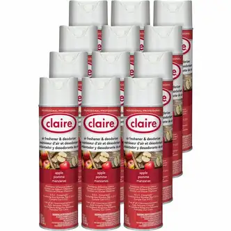 Claire Air Freshener/Deodorizer - Spray - 20 fl oz (0.6 quart) - Apple - 12 / Carton - Odor Neutralizer, Ozone-safe, Residue-free, Non-staining