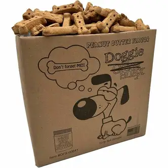 Office Snax Doggie Snax Biscuits - For Dog - Biscuits - Peanut Butter Flavor - 10 lb