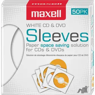 Maxell White CD / DVD Sleeves - Sleeve - Slide Insert - White