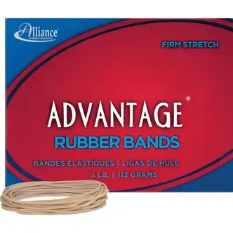 Alliance Rubber 26199 Advantage Rubber Bands - Size #19 - Approx. 312 Bands - 3 1/2" x 1/16" - Natural Crepe - 1/4 lb Box