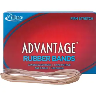 Alliance Rubber 27405 Advantage Rubber Bands - Size #117B - Approx. 200 Bands - 7" x 1/8" - Natural Crepe - 1 lb Box