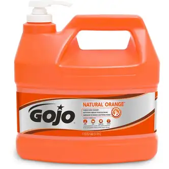 Gojo® Natural Orange Pumice Hand Cleaner - Citrus ScentFor - 1 gal (3.8 L) - Pump Bottle Dispenser - Dirt Remover, Oil Remover, Grease Remover - Hand - White - Heavy Duty, Fast Acting - 1 Each