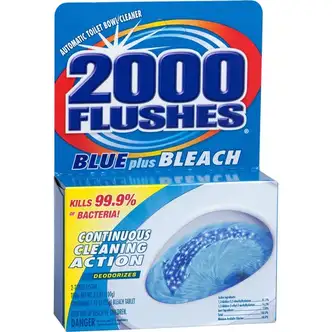 WD-40 2000 Flushes Blue/Bleach Bowl Cleaner Tablets - For Toilet Bowl - Concentrate - 3.50 oz (0.22 lb) - 1 Each